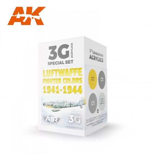 AK Interactive AK11720 - Luftwaffe Fighter Colors 1941-1944 SET 3G 4x17ml
